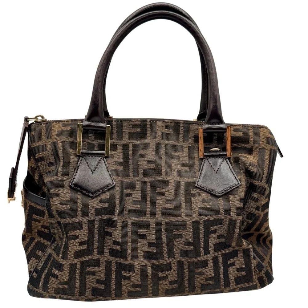 Fendi Zucca Brown and Black Satchel | Very Good Condition